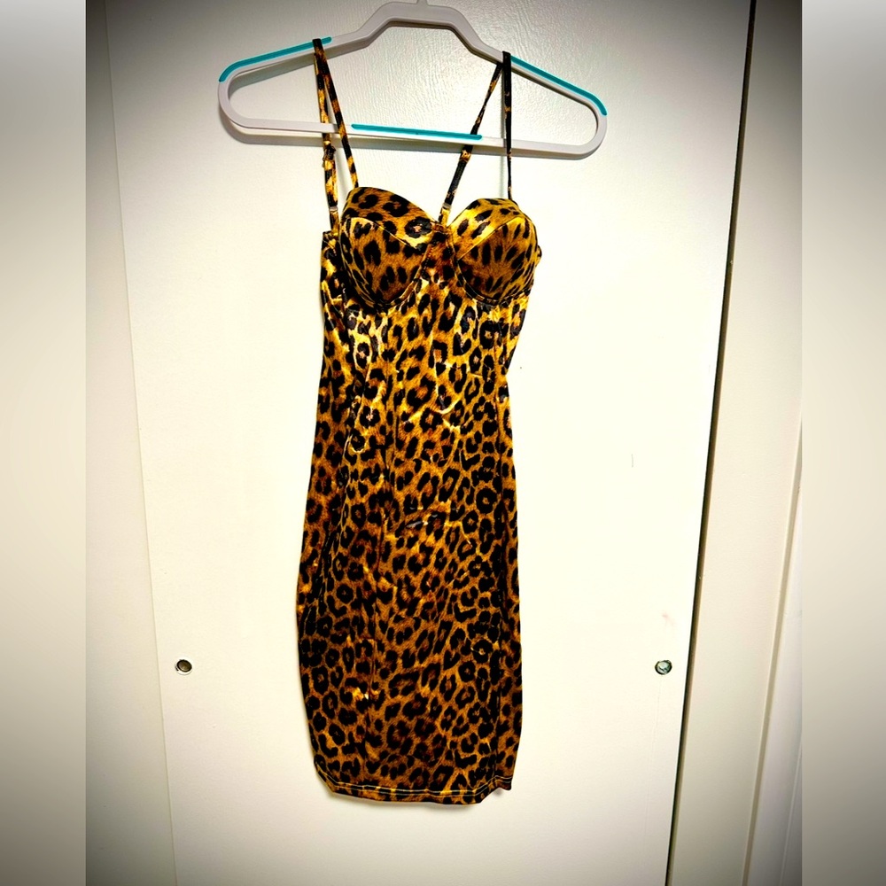 Leopard Bustier Bodycon dress